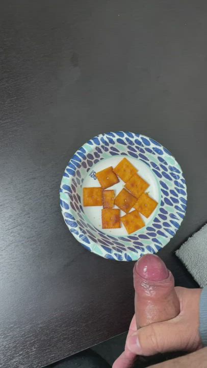 Adding a little topping to my snack