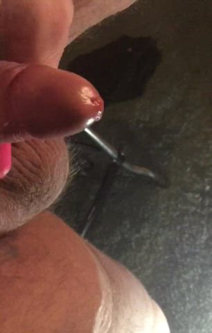 Big guy with a little guy, shot hard and wouldn’t stop dripping cum out with the