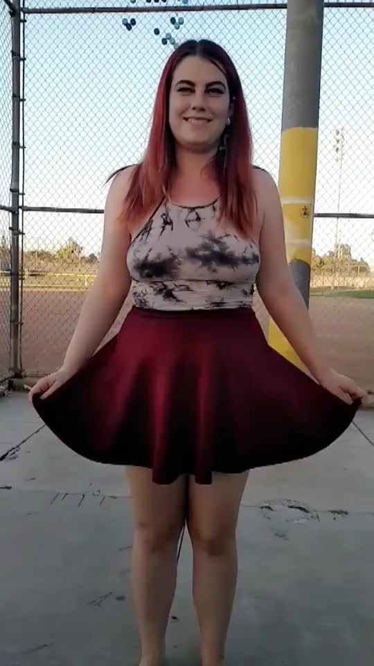 Flashing Her Butt Plug In A Public Park