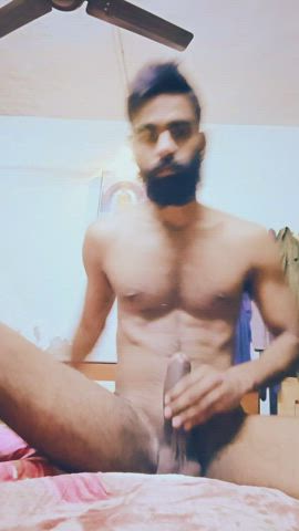 ballplay big dick cock erection handjob indian jerk off kinky masturbating gif