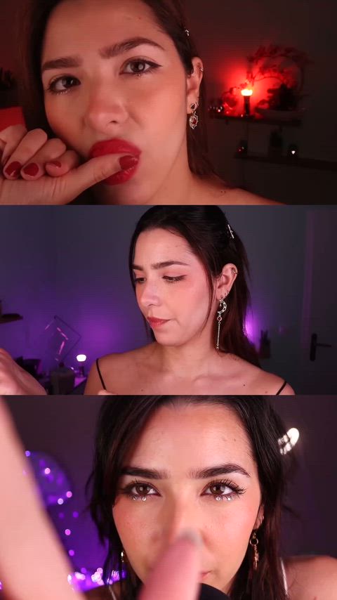 asmr finger in mouth spit tongue tongue fetish gif