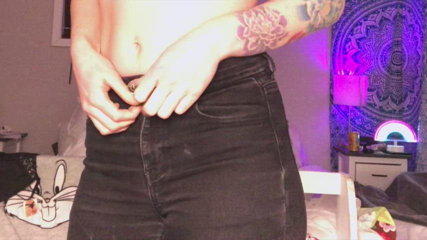 the jeans come off after a long day.