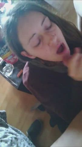Beautiful Long Haired Wife Extracts a Big Cum Load But it’s a Pity, it Misses her