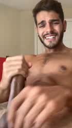 the sound of it hitting his mouth...