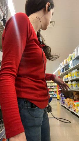 exhibitionism exhibitionist flashing grocery store horny public slut sneaky whore