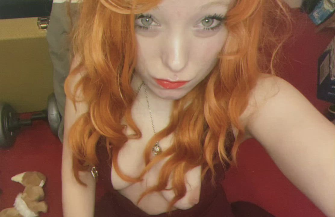 Nerd Nipple Play Redhead gif