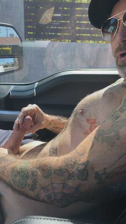 New friend videoed me jerking in his truck.