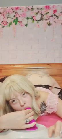 ahegao blonde blowjob cam camgirl dildo gif