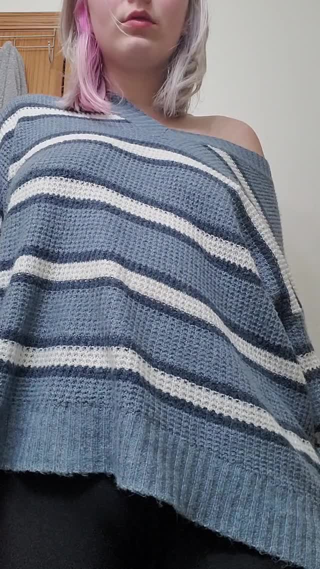 Cozy sweater titty drop