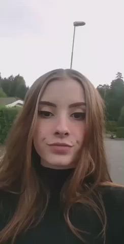 flashing public small tits gif