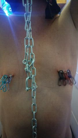 mistress nipple clamps nipple play gif