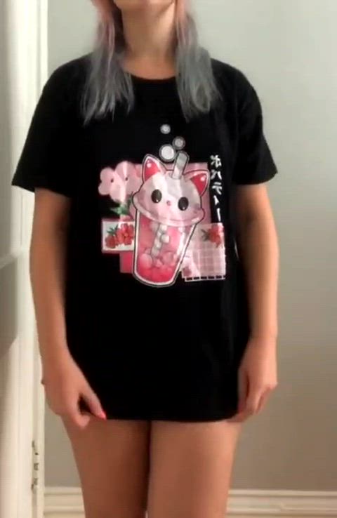 anime cute egirl mild solo tease gif