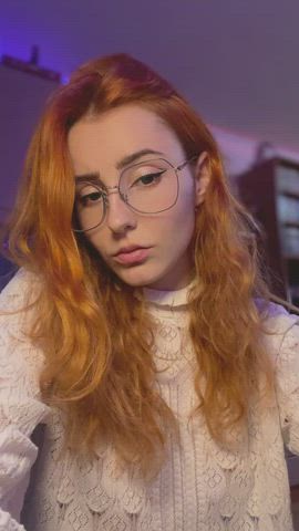 glasses redhead student gif