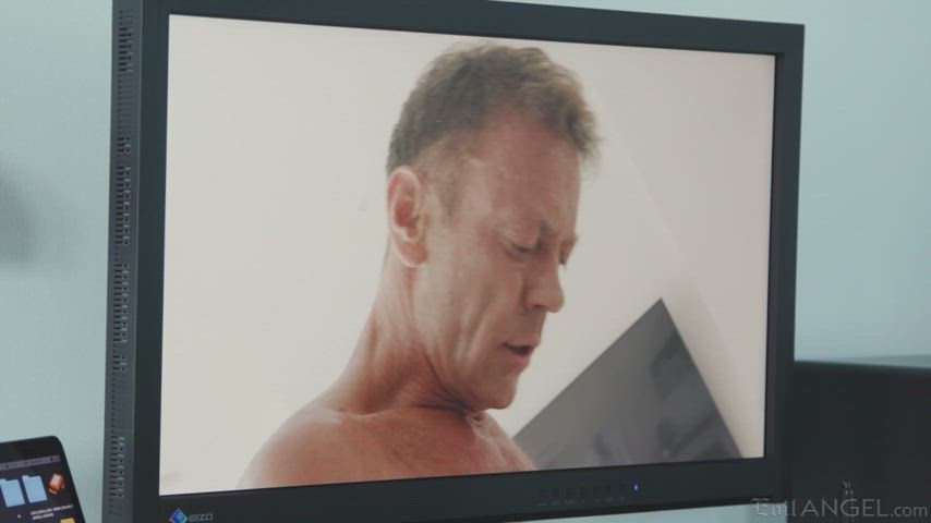 angela white behind the scenes degrading slut watching watchingporn gif