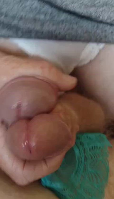 amateur big dick cock frotting homemade masturbating panties solo gif
