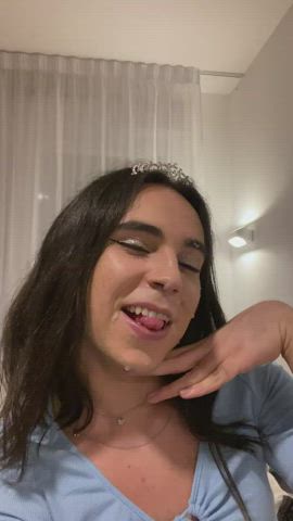 cumshot facial sissy gif