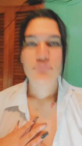big tits bouncing tits smile tease teen tits tongue fetish latinas gif