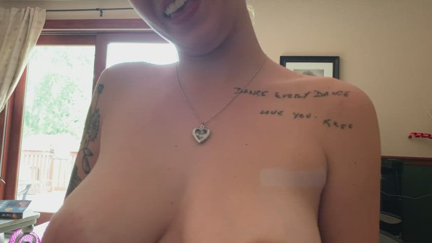 My beautiful Sugarbaby and her perfect tits warming me up.