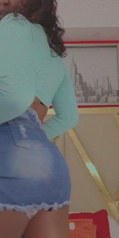 Big Ass Dancing Ebony Sensual Shaking Twerking Underwear Undressing gif
