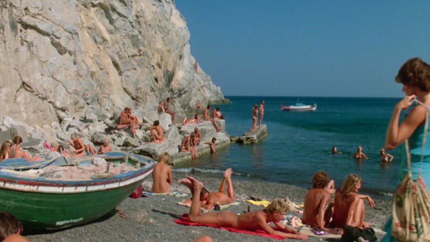 american beach candle wax french greek nudist vintage gif
