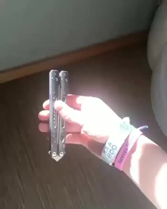 Flipping a butterfly knife...