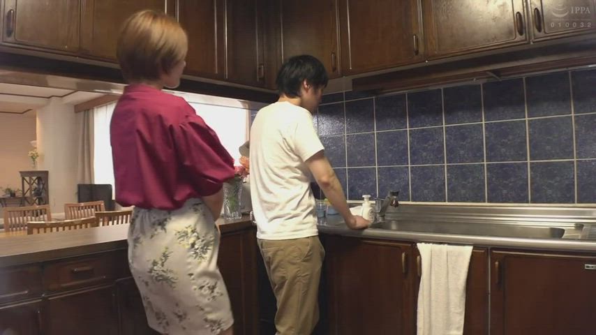 blowjob cim censored cum in mouth cumshot jav japanese kitchen milf gif