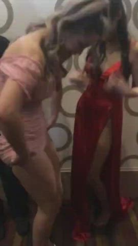 Giving her friend her panties, that's what true friends are for