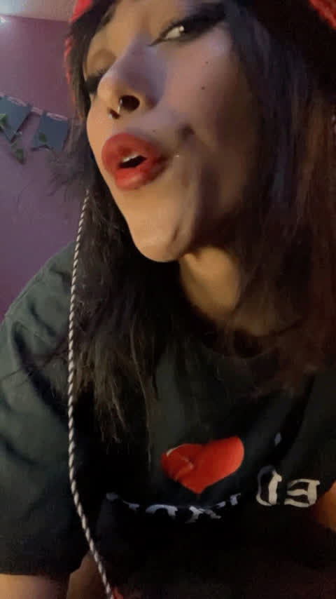 amateur babe cute drool drooling ebony petite sloppy solo spit gif