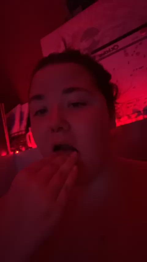 finger in mouth fisting gag reflex gagging gif