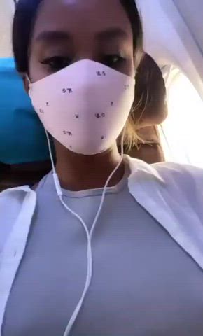 Airplane Flashing Tits gif