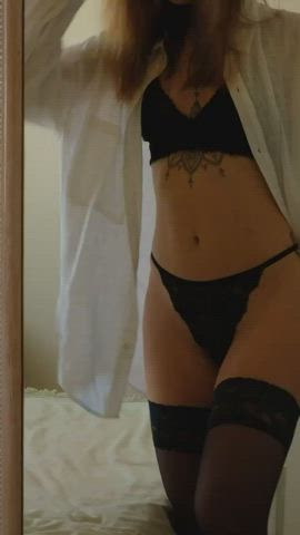 Would you take off my stockings or leave them on?