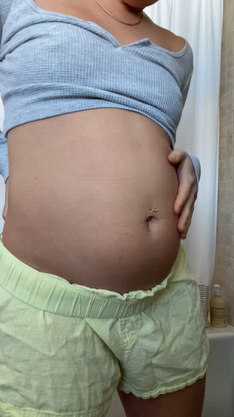 belly button impregnate pregnant belly gif
