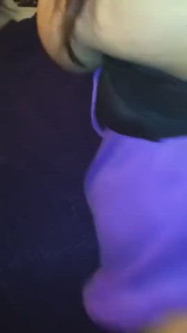 amateur bbw blue eyes brunette interracial titty drop gif