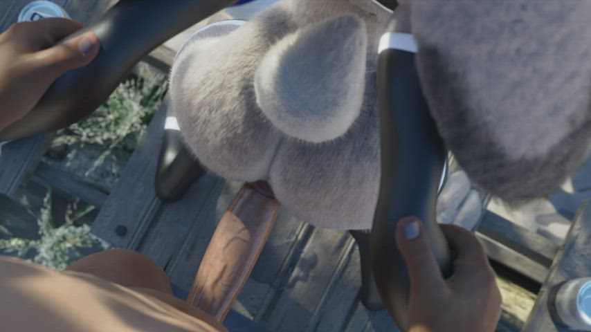 Animation Bunny Outdoor Standing Doggy gif