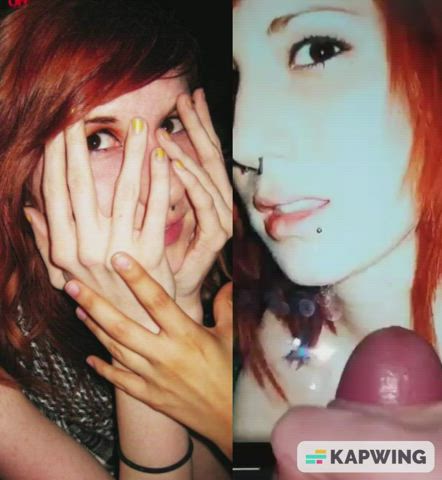 amateur babecock cum cumshot emo gamer girl homemade redhead tribute gif