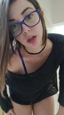 ass bra brazilian glasses panties sfw short hair gif