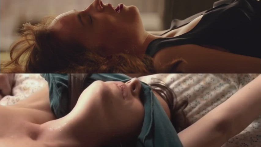 Dakota Johnson- identical Fifty Shades Of Grey vs Fifty Shades Of Darker “flip”
