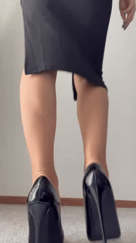 blonde high heels shoes gif