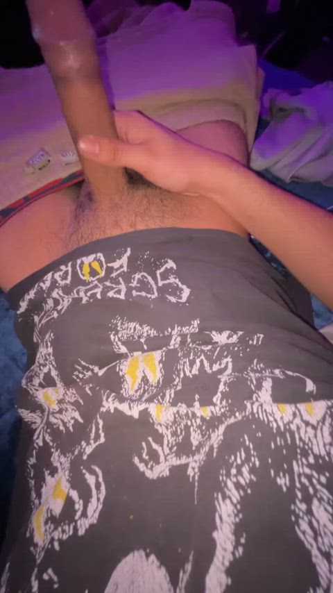 (18) stroking my big cock
