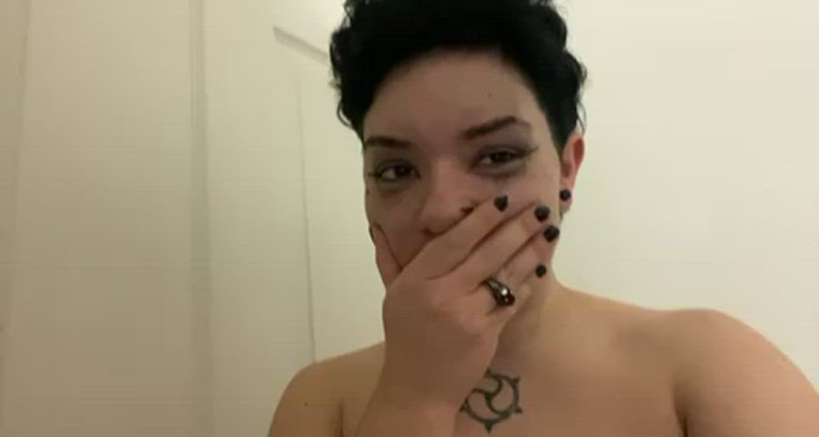 facial goth spit gif