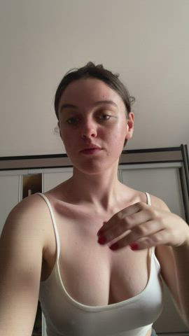 Just a slut who loves playing with her boobs