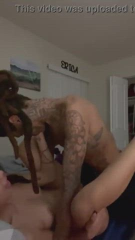 Amateur Big Dick Ebony Interracial Latina Riding Tattoo gif