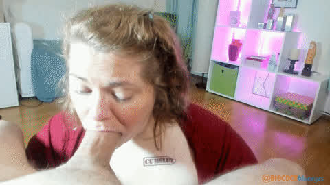 amateur american big dick big tits blowjob cleavage cumshot milf pawg gif