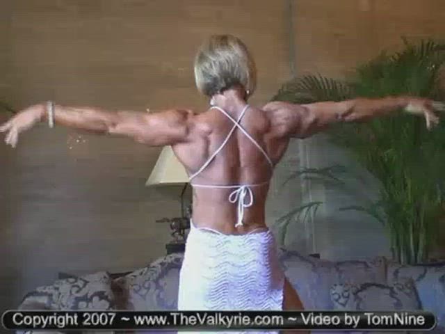 babe bodybuilder dress female fitness goddess milf muscular milf tight gif