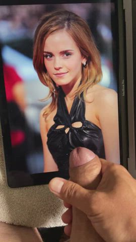 Cumtribute on Emma Watson's perfect face... My Queen of Cumtributes.. Enjoy