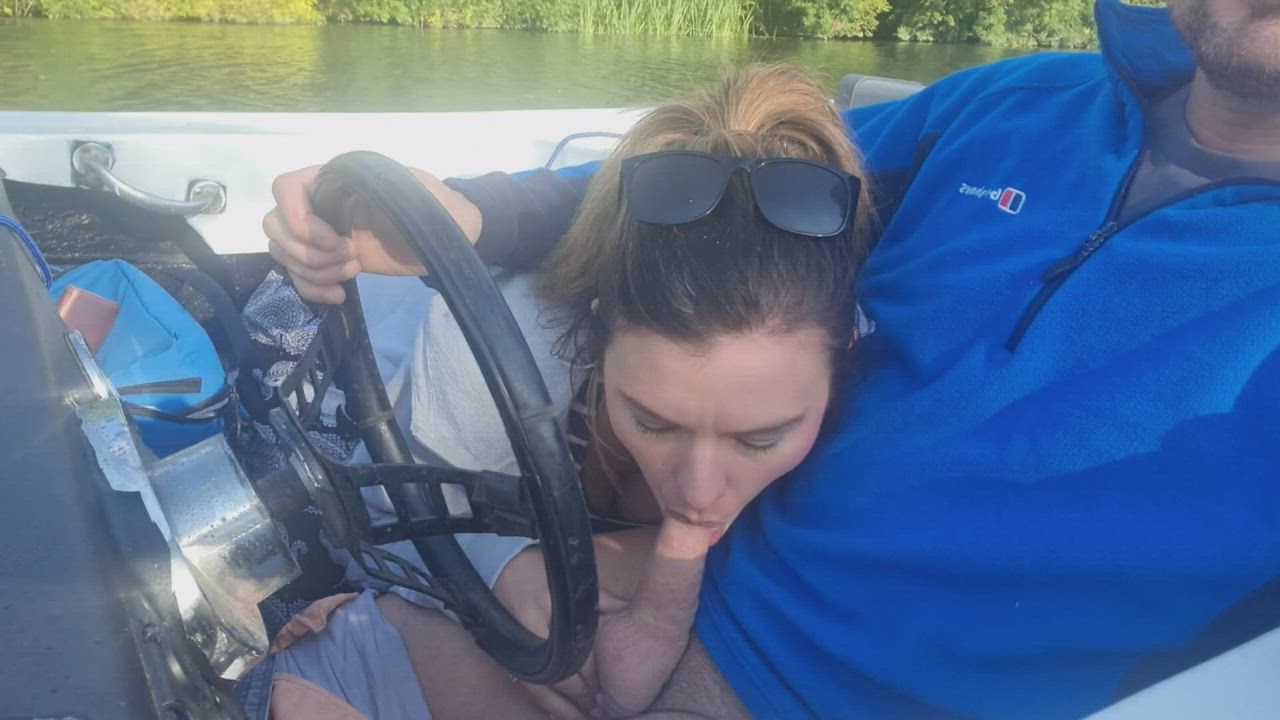 Peaceful day on the river until my mouth was filled with thick cum!!!