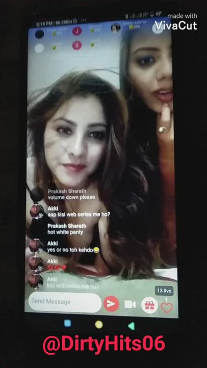 💜🌈 2 Famous Beauties Indian Girls On Her Paid Live App, This Time The Lesbo
