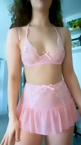 how’s this pink lingerie look on me?