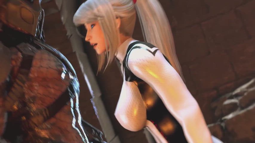 Sarah Bryant sucks predator's monster cock - 3d animation horror porn