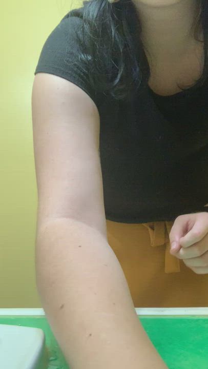showing off in the employee bathroom